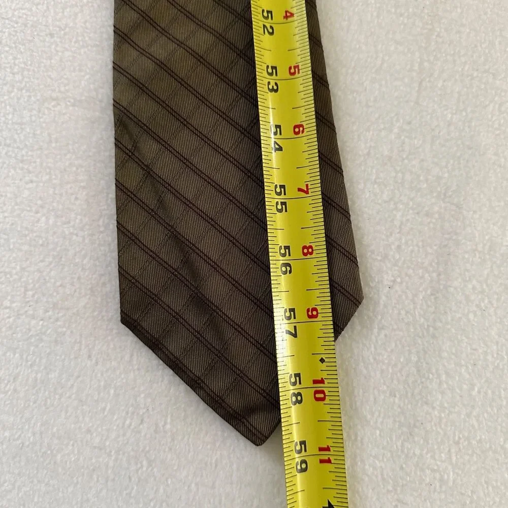 Banana Republic Brown Gold Classic 100% Silk Designer Tie Italy Made 59